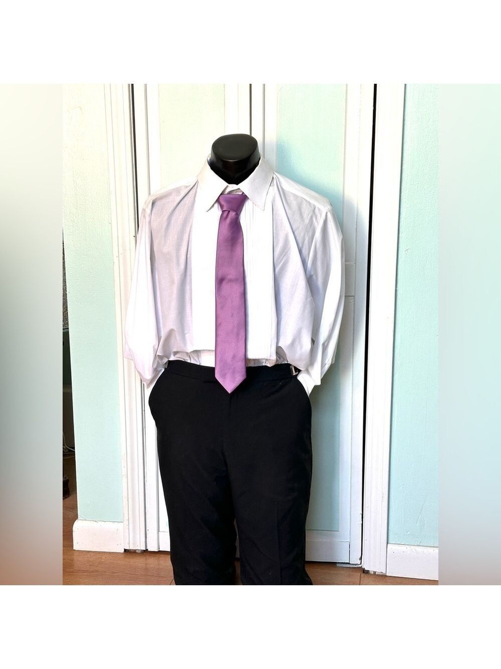 Wisteria Dusty Purple Tie Wedding Prom Tuxedo Self Tie Satin